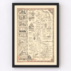 Vintage Old York Road Pennsylvania Map 1941