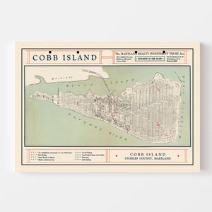 Vintage Cobb Island Map 1935