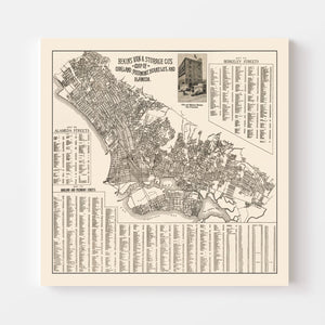 Vintage Map of Oakland, California 1920