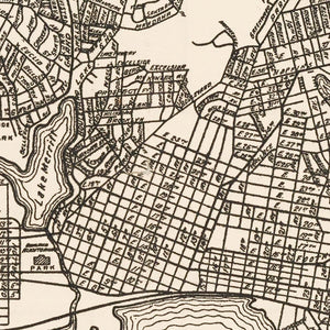 Vintage Map of Oakland, California 1920