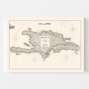 Vintage Map of Haiti 1864