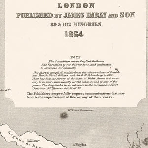 Vintage Map of Haiti 1864