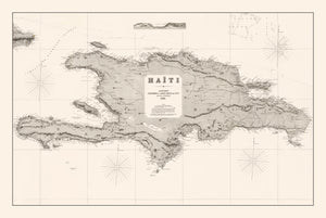 Vintage Map of Haiti 1864