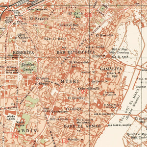 Vintage Map of Cairo, Egypt 1935