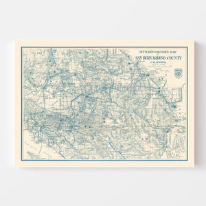 Vintage Map of San Bernardino County, California 1932