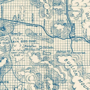 Vintage Map of San Bernardino County, California 1932