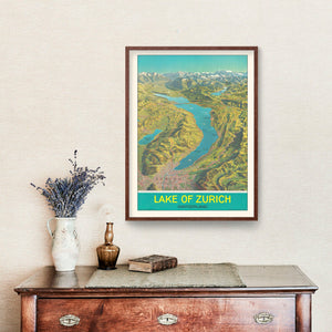 Vintage Map of Zurich, Switzerland 1939