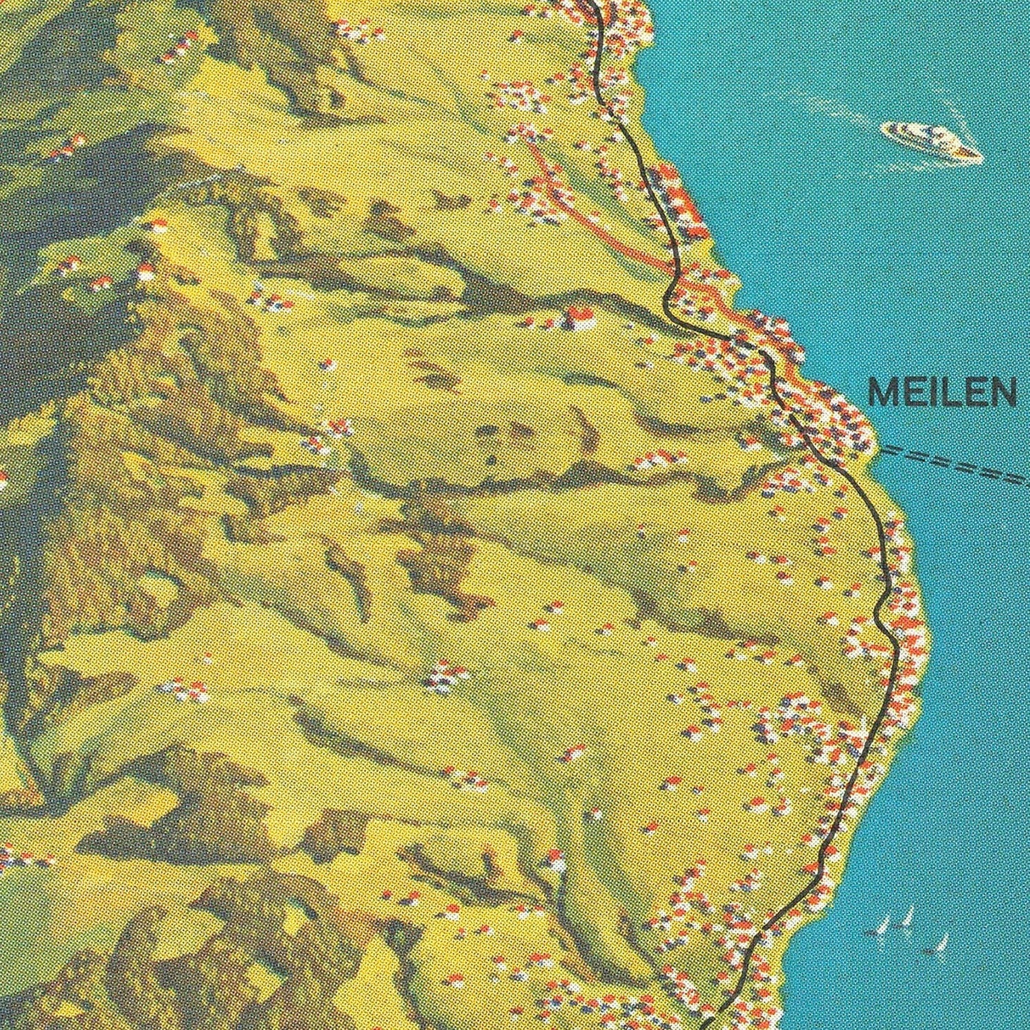 Vintage Map of Zurich, Switzerland 1939