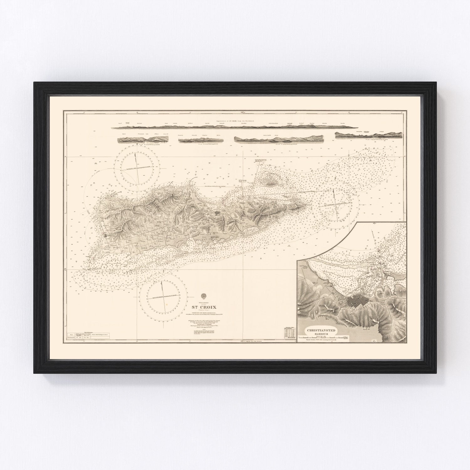 Vintage Nautical Map of St. Croix 1958