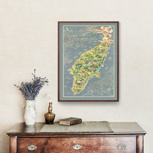 Vintage Rhodes Greece Map 1935