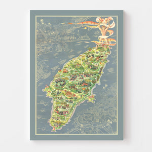 Vintage Rhodes Greece Map 1935