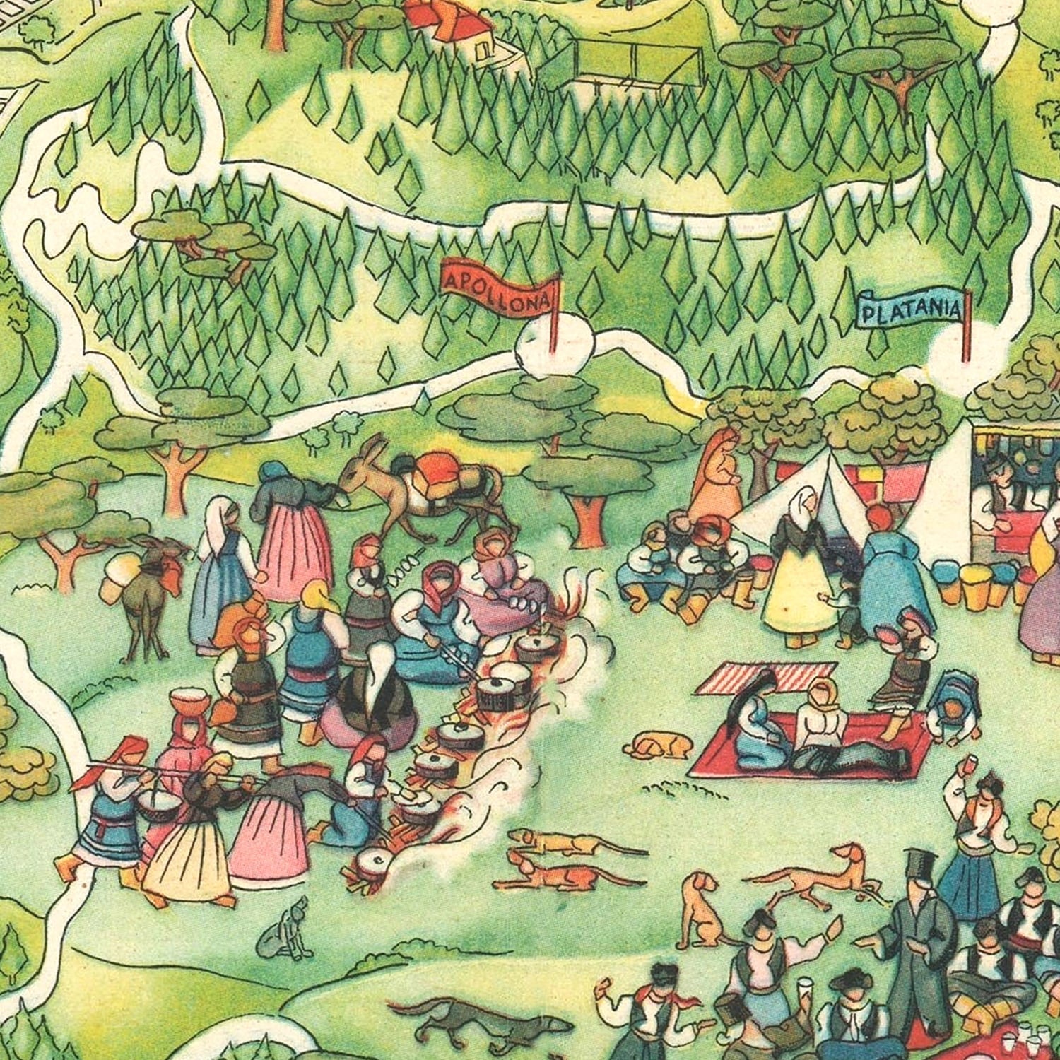 Vintage Rhodes Greece Map 1935