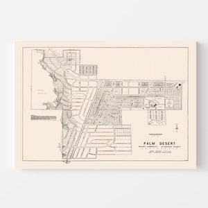 Vintage Map of Palm Desert, California 1946