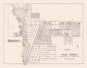 Vintage Map of Palm Desert, California 1946