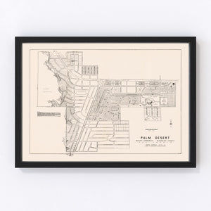 Vintage Map of Palm Desert, California 1946