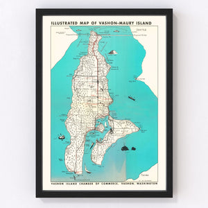 Vintage Vashon-Maury Island Map 1955