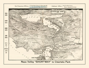 Vintage Napa Valley Map 1927
