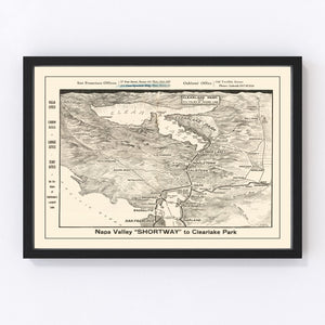 Vintage Napa Valley Map 1927