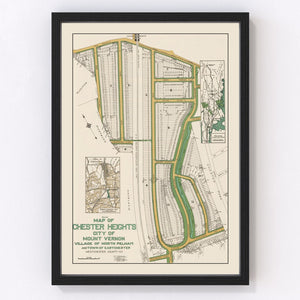 Vintage Chester Heights Mount Vernon Map 1913