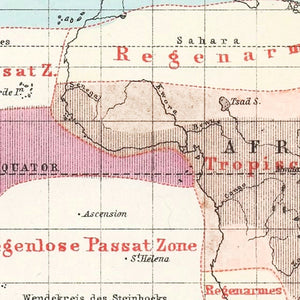 Vintage Climate Map of the World 1874