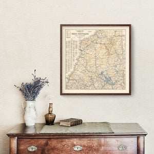 Vintage White Mountains Map 1903