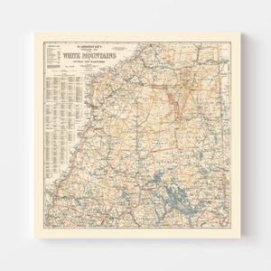 Vintage White Mountains Map 1903