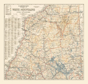 Vintage White Mountains Map 1903