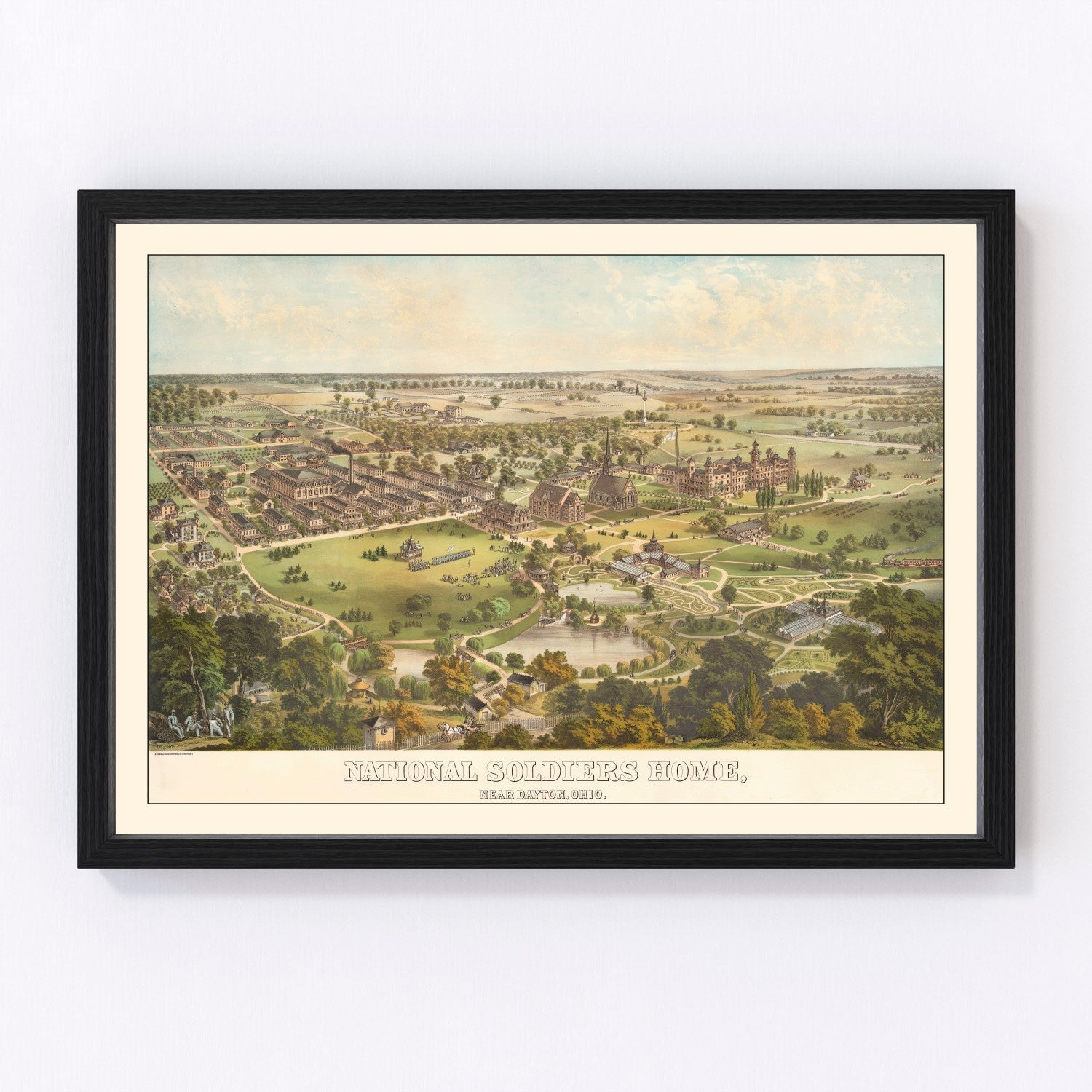 Vintage National Soldiers Home Map 1878