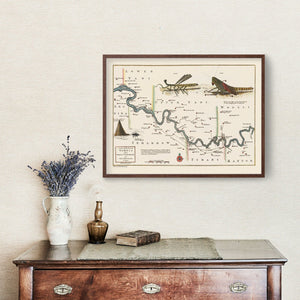 Vintage Middle Gambia River Map 1752