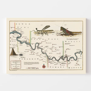 Vintage Middle Gambia River Map 1752