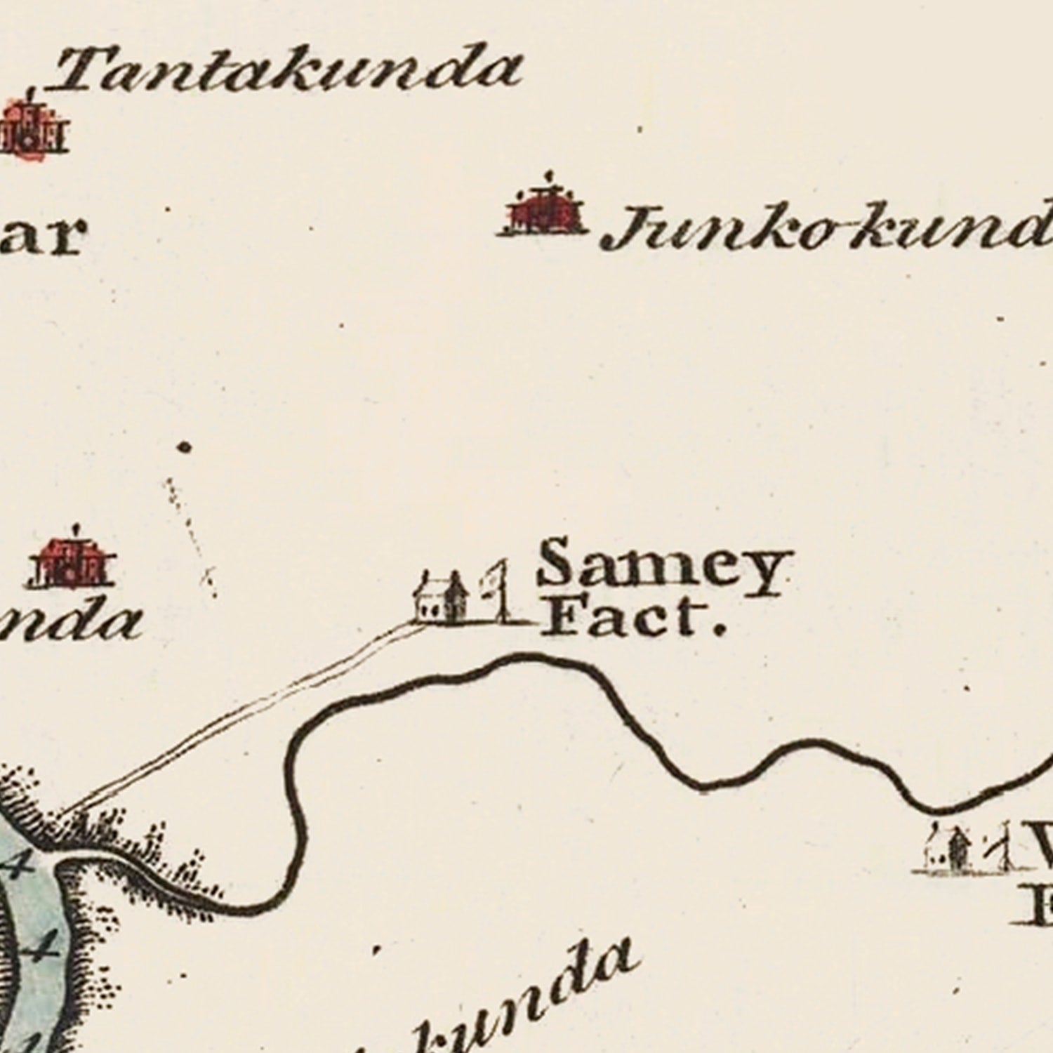 Vintage Middle Gambia River Map 1752