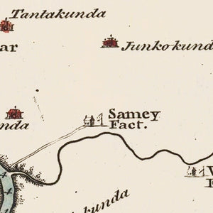 Vintage Middle Gambia River Map 1752