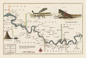 Vintage Middle Gambia River Map 1752