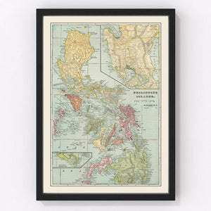 Vintage Map of Philippines 1899