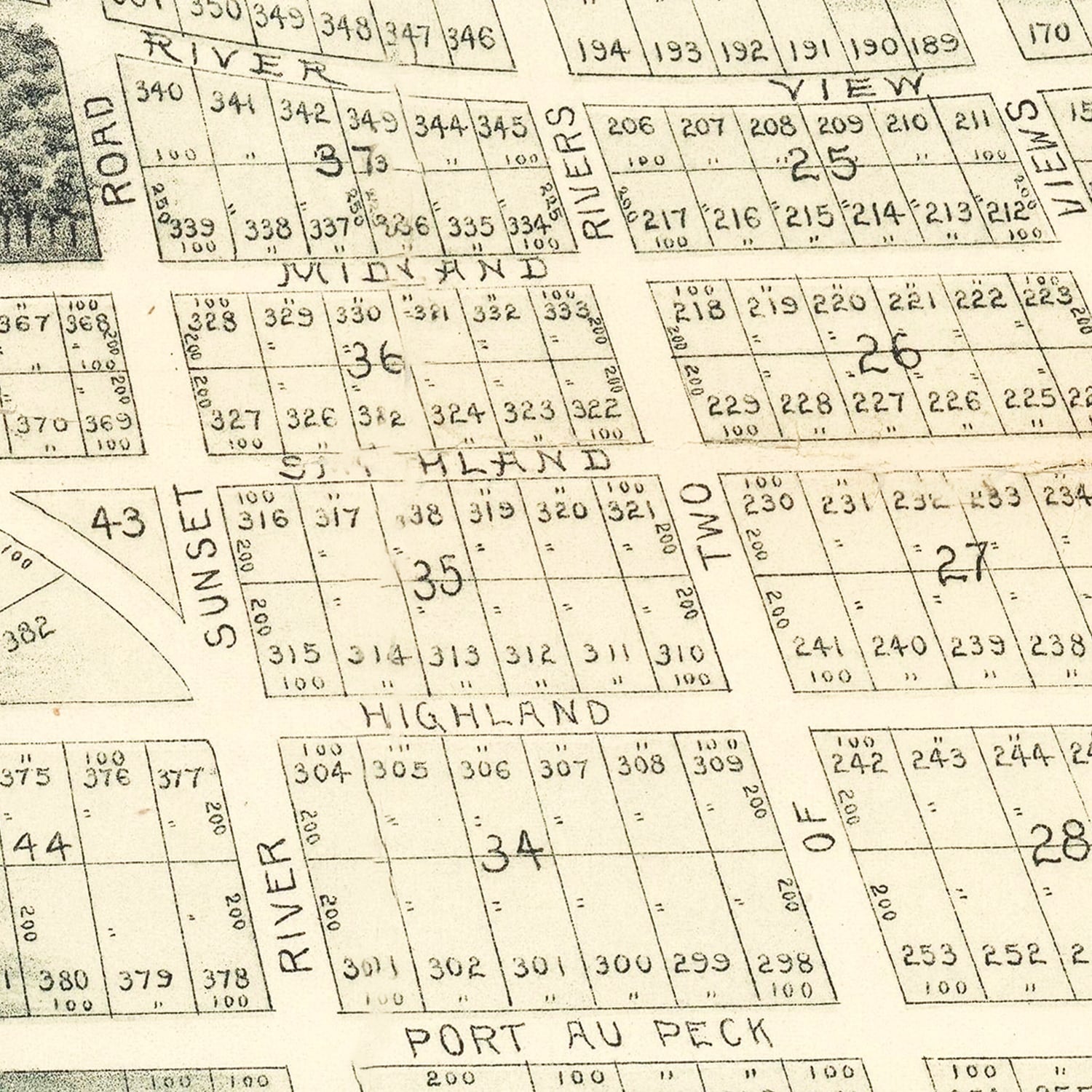 Vintage Port au Peck Map 1894