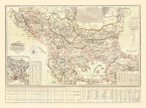 Vintage Balkans Map 1906