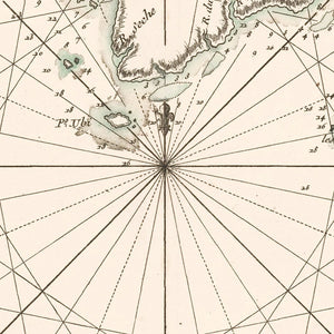 Vintage Gulf of Siam Map 1745