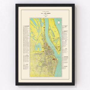 Vintage Map of Phnom Penh, Cambodia 1960