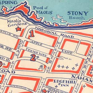 Vintage Nahant Massachusetts Map 1976