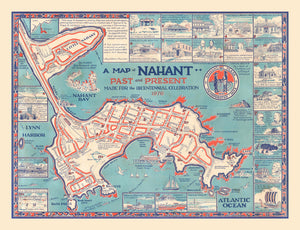 Vintage Nahant Massachusetts Map 1976