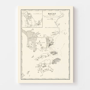 Vintage Macao Map 1918