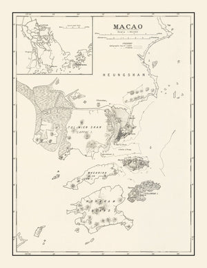 Vintage Macao Map 1918