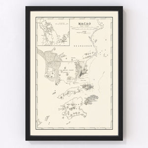 Vintage Macao Map 1918