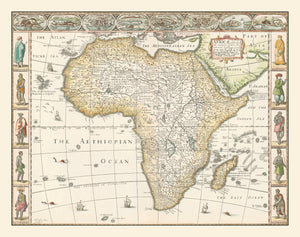 Vintage Africa Map 1626