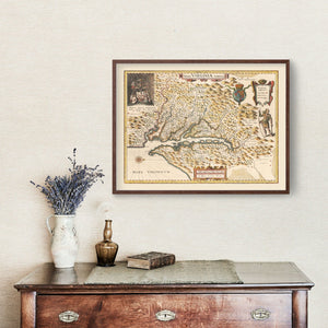 Vintage Map of Virginia 1635