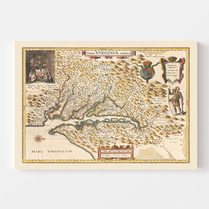 Vintage Map of Virginia 1635