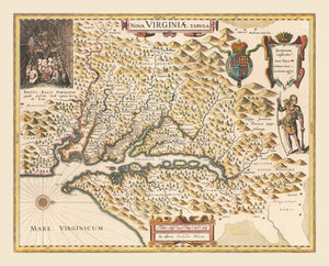 Vintage Map of Virginia 1635