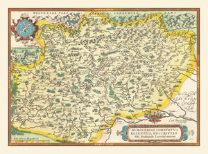 Vintage Burgundy, France Map 1595
