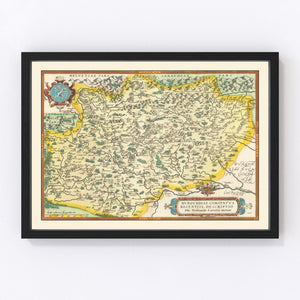Vintage Burgundy, France Map 1595