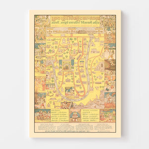 Vintage Map of Chitrakoot, India 1970